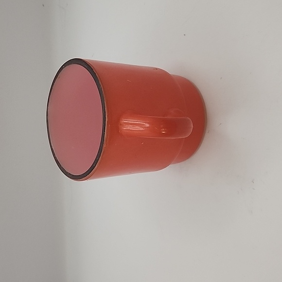 Vintage Anchor Hocking Fire King Stackable Coffee Mug Red w/Black Rim - Picture 2 of 7